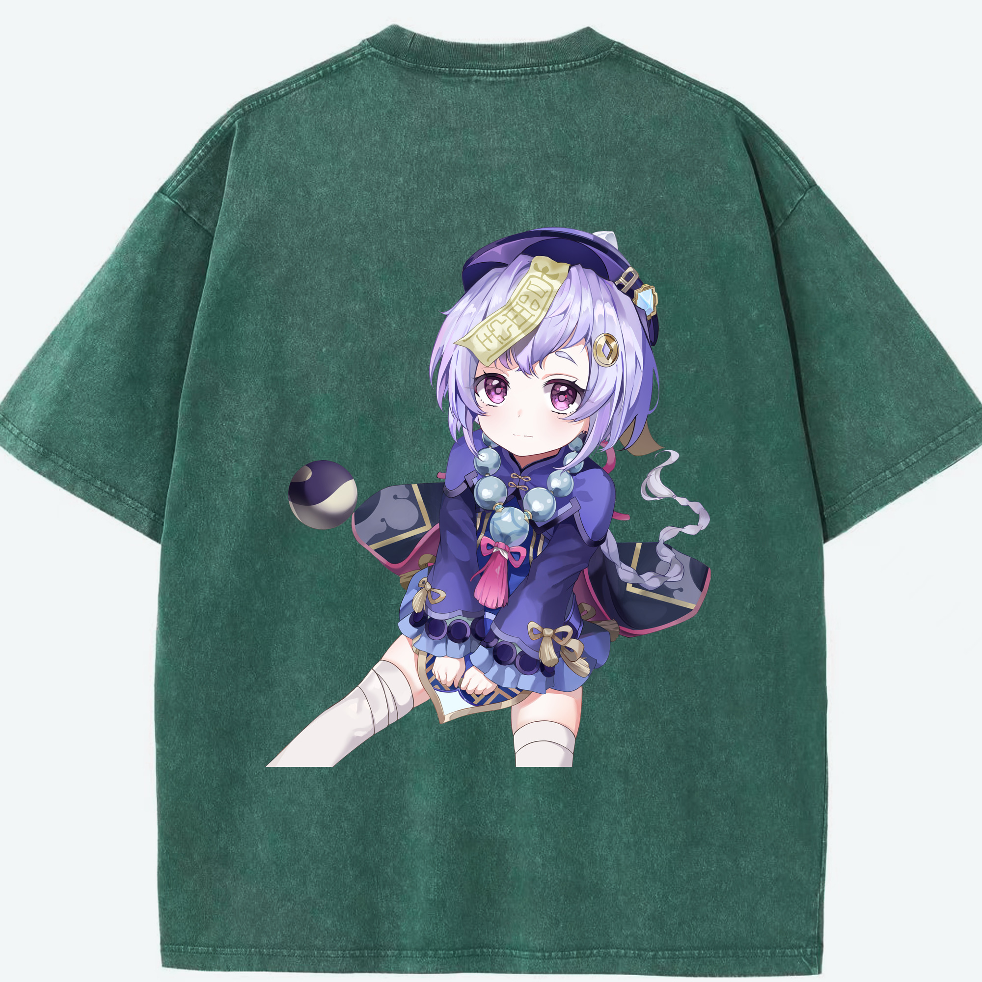 げんし神 七七 なな  genshin Nana 綿100% ヴィンテージ風 半袖Tシャツ（背面プリント）